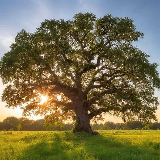 Chêne centenaire symbolisant l'enracinement et la vision